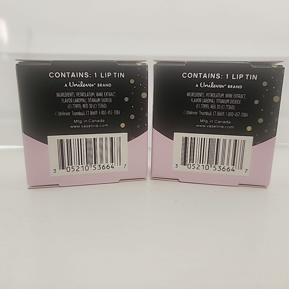 Vaseline Lip Therapy Pink Bubbly — 2 Pack Lip Tin 0.6 oz (New, Sealed) - Picture 2 of 3
